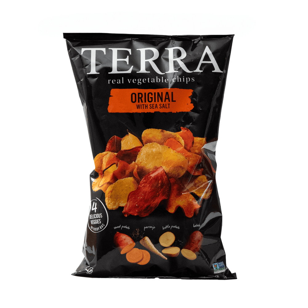 TERRA BOTANA DE VEGETALES FRITOS CON SAL DE MAR · Frituras