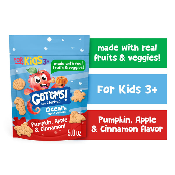 Gerber Get'ems Pumpkin Apple & Cinnamon · Galletas · 142 g · bolsa