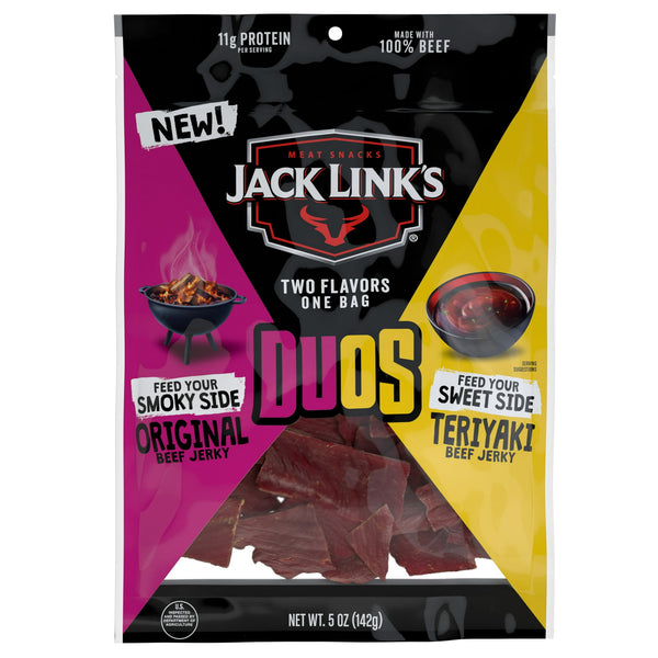 Jack Link's DUOS Original and Teriyaki · Carne seca · 142 g · bolsa