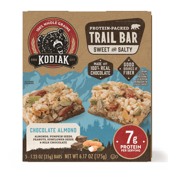 Kodiak Protein-Packed Chocolate Almond Trail · Caramelos · 5 pzas de 35 g