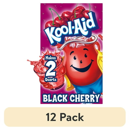 Kool-Aid Unsweetened Black Cherry · Polvo para agua · 12 pack de 4 g
