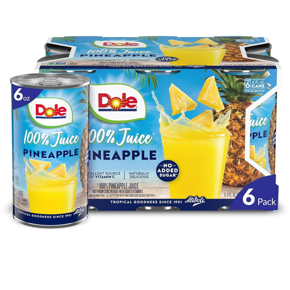 Dole All Natural 100% Pineapple Juice · Bebida · 6 pzas de 177 ml