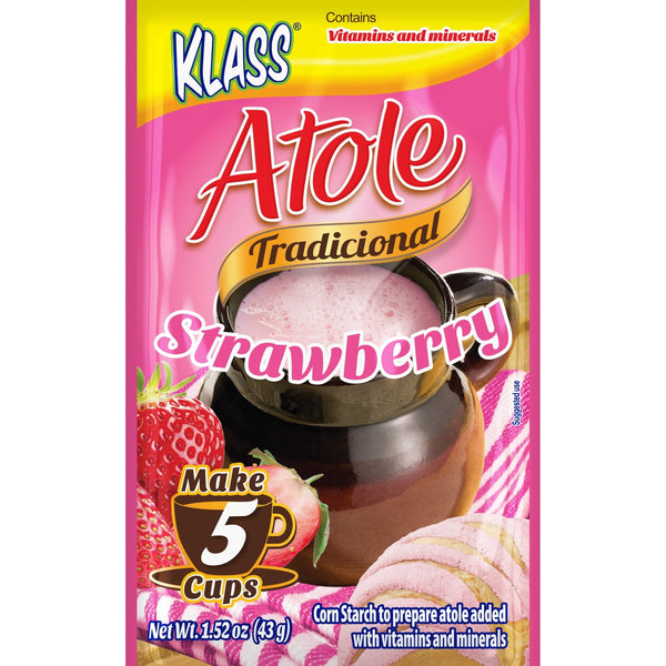Klass Atole Strawberry Authentic Mexican · Polvo para agua · 85 g
