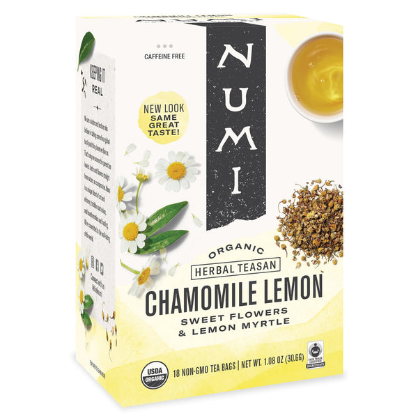 Numi Organic Chamomile Lemon Herbal Tea sin cafeína · Té · 18 pzas