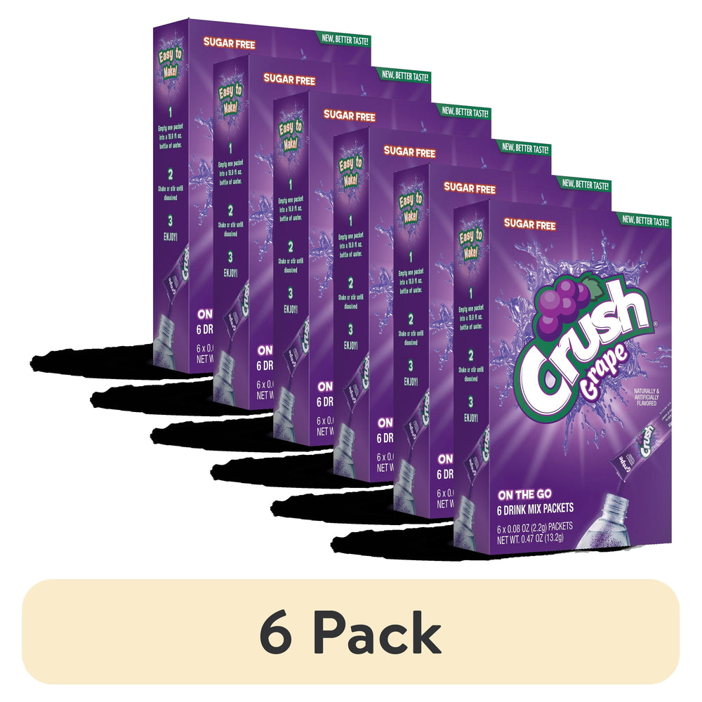 Crush Grape Powder 6 Stick Pack - Single Sugar-Free · Polvo para agua · 6 pack