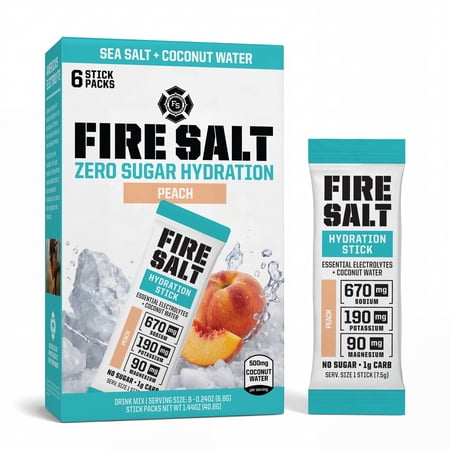 Fire Salt – Peach · Polvo para agua · 6 pzas