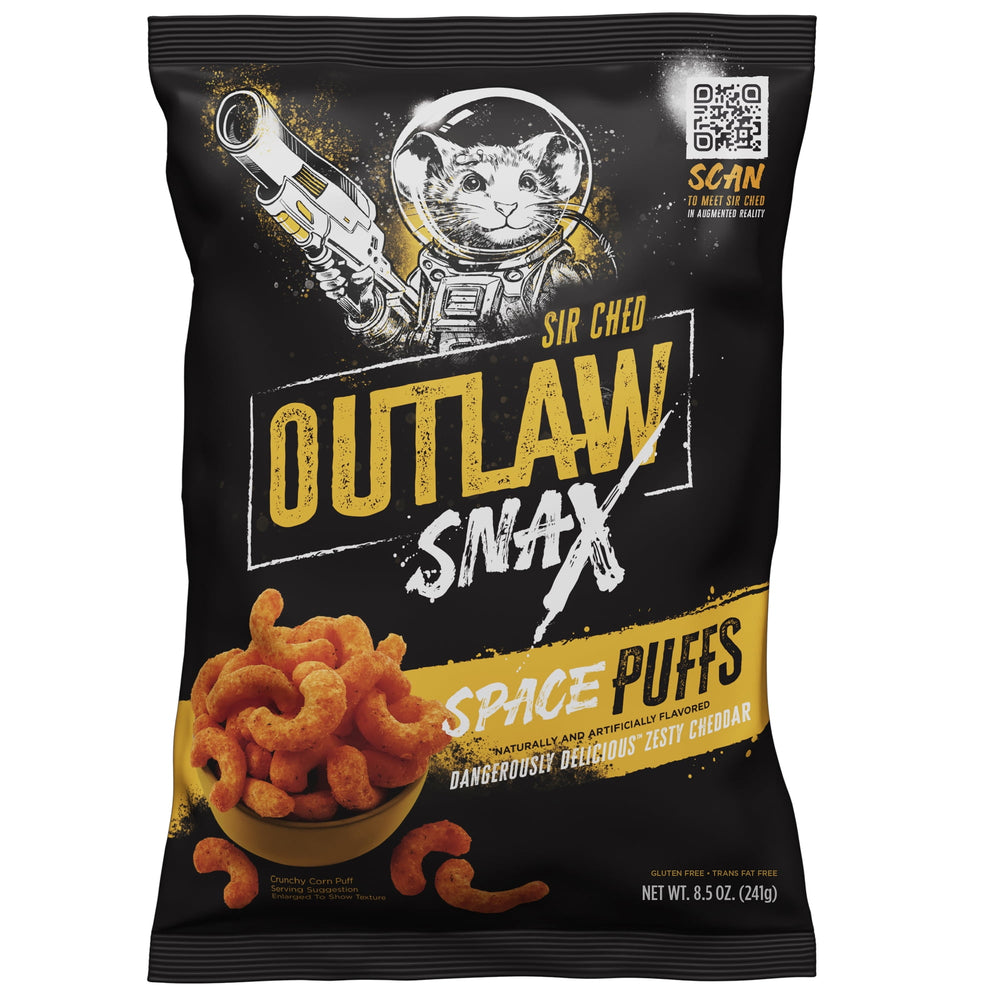 Outlaw Snax Space Puff Cheddar Cheese Puff · Frituras · 241 g · bolsa
