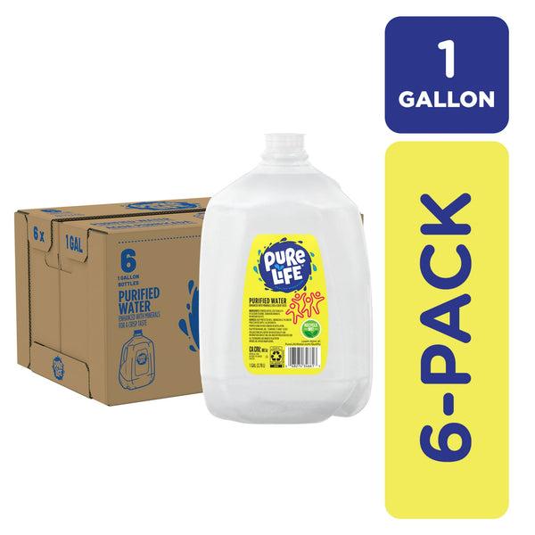 Pure Life Purified Water 1 Gallon · Bebida · 6 pack