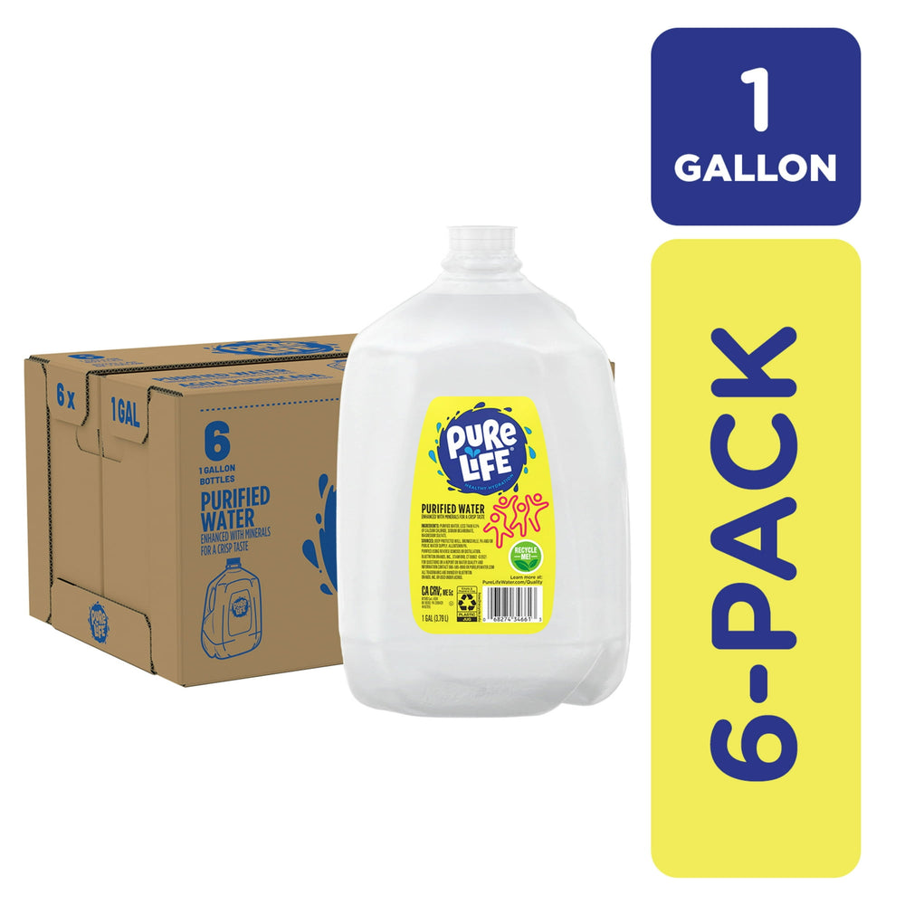 Pure Life Purified Water 1 Gallon · Bebida · 6 pack