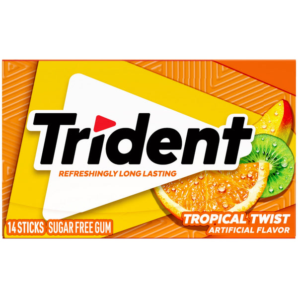 Trident Tropical Twist Sugar Free · Chicles y mentas · 14 pzas