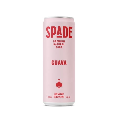 Spade Guava Premium Natural Soda sin cafeína, Zero Calorie · Refresco · 355 ml · lata