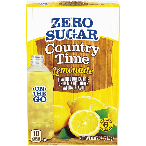 Country Time Lemonade Singles Zero Sugar Sugar Free · Polvo para agua · 6 pzas