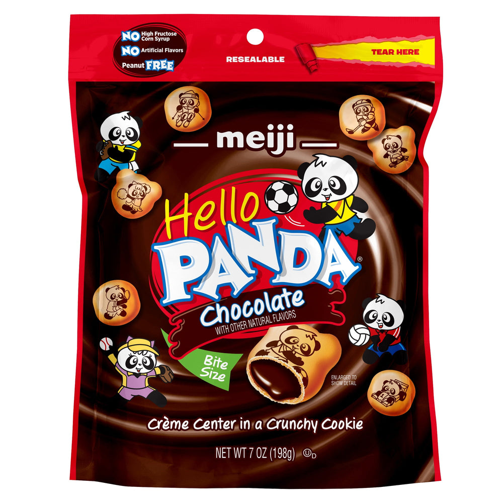Meiji Hello Panda Chocolate Crème Bite-Sized · Galletas · 198 g · sobre