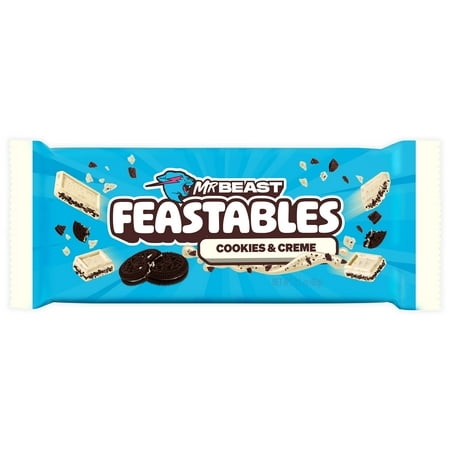 Feastables Mr Beast and Creme White Chocolate Bar · Galletas · 2 pack de 60 g