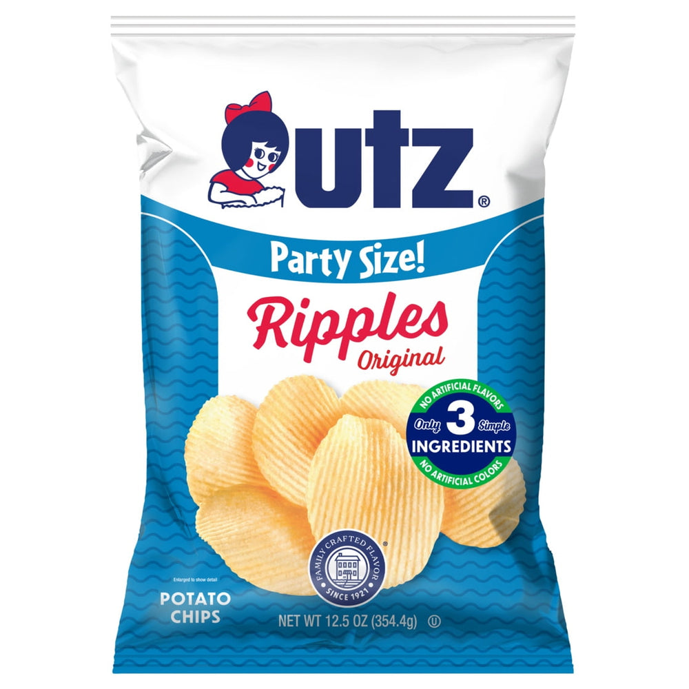 Utz Ripples Original Gluten-Free · Papas · 354 g · bolsa · tamaño fiesta