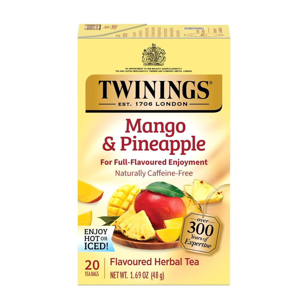 Twinings Mango & Pineapple Herbal Tea Bags Naturally Caffeine Free · Té · 20 pzas