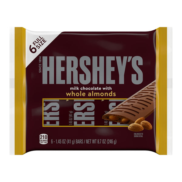 Hershey's Milk Chocolate with Whole · Caramelos · 6 pzas de 41 g