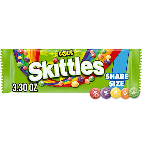 SKITTLES Sour Fruit Candies · Caramelos · 94 g · bolsa · tamaño para compartir