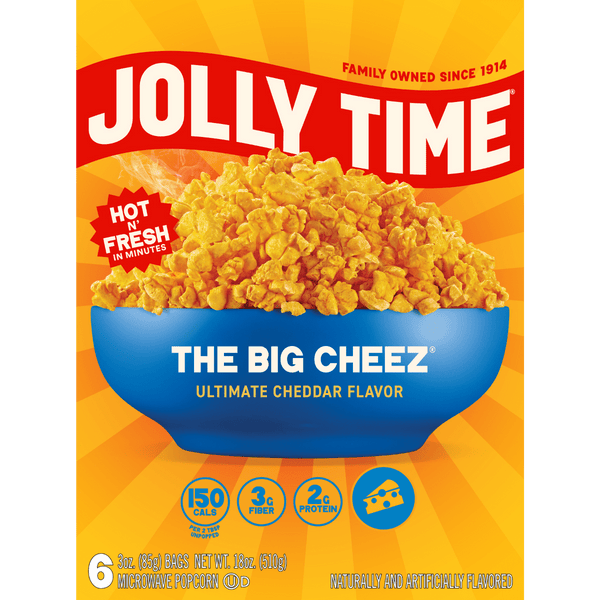 JOLLY TIME The Big Cheez Ultimate Cheddar · Palomitas · 6 pzas de 85 g
