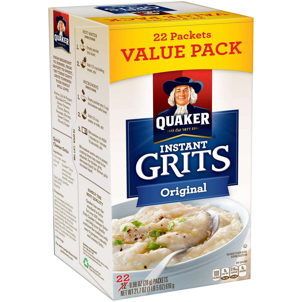 Quaker Instant Grits Original · Cereal · 22 pzas de 28 g