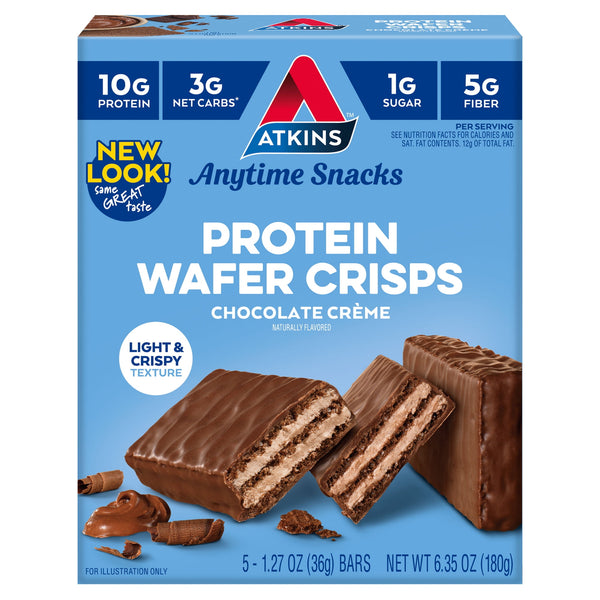 Atkins Protein Crisp Wafer Chocolate Crème · Wafers · 5 pzas