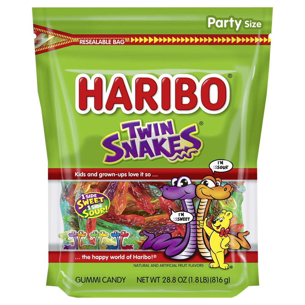HARIBO Twin Snakes Original Sweet and Sour · Gomitas · 816 g · bolsa · tamaño fiesta