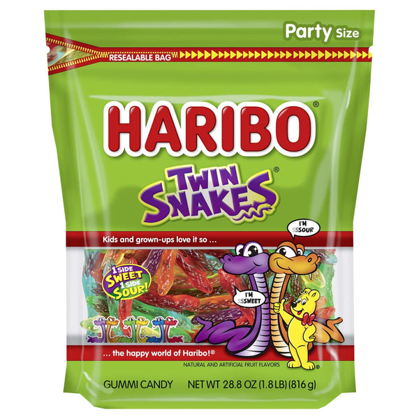 HARIBO Twin Snakes Original Sweet and Sour · Gomitas · 816 g · bolsa · tamaño fiesta