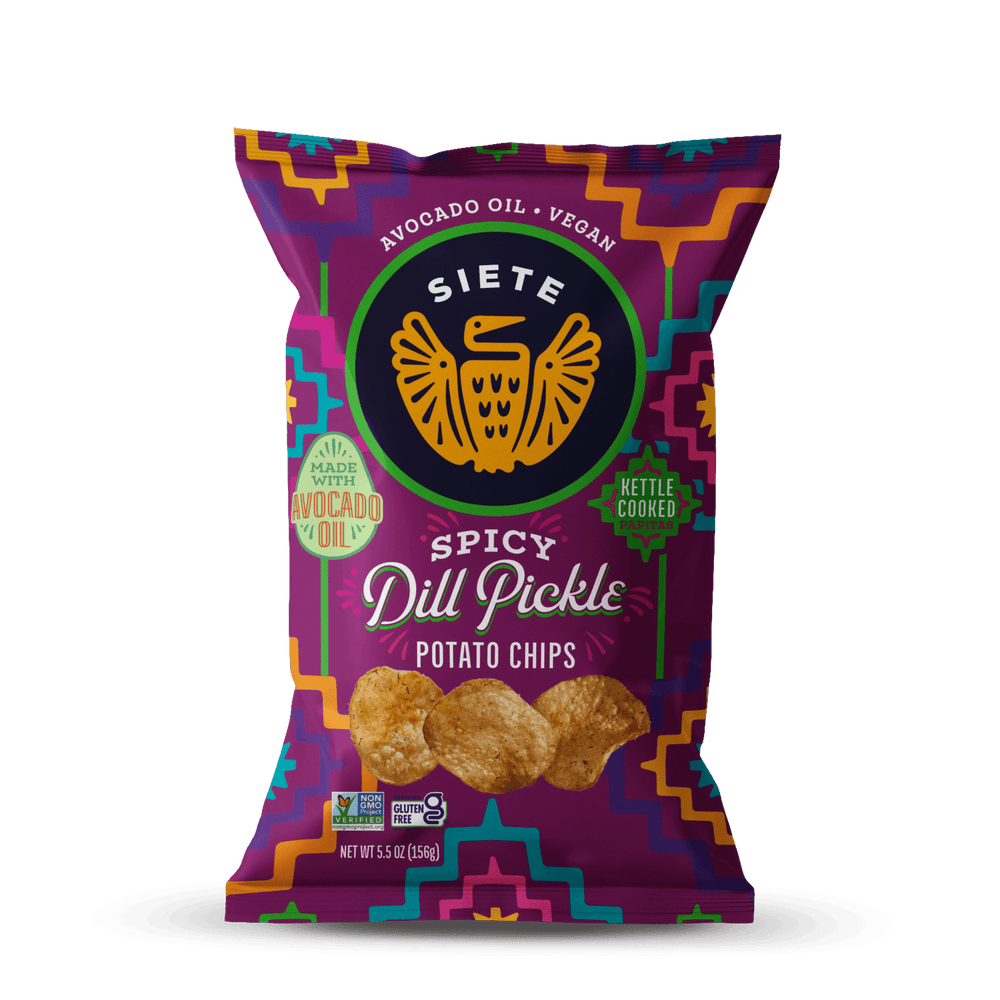 Siete Spicy Dill Pickle Kettle Cooked · Papas · 156 g