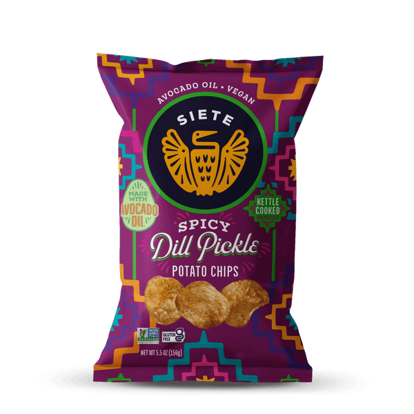 Siete Spicy Dill Pickle Kettle Cooked · Papas · 156 g