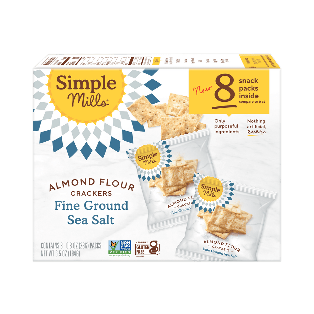 Simple Mills Almond Flour Fine Ground Sea Salt · Galletas saladas · 8 pzas de 23 g