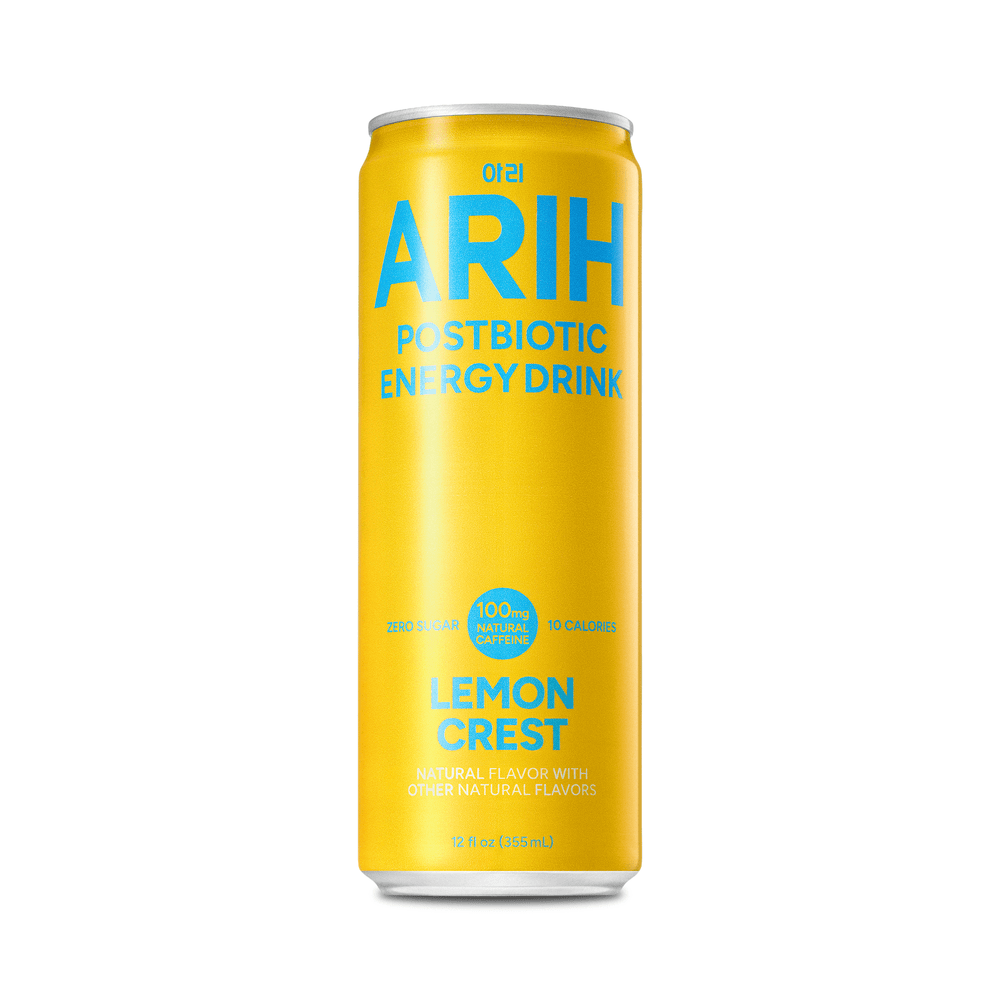 ARIH Postbiotic Lemon Crest Zero Sugar · Bebida energética · 355 ml