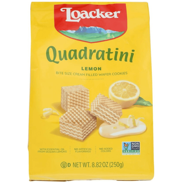 Loacker Quadratini Bite Size Wafer Lemon · Galletas · 250 g