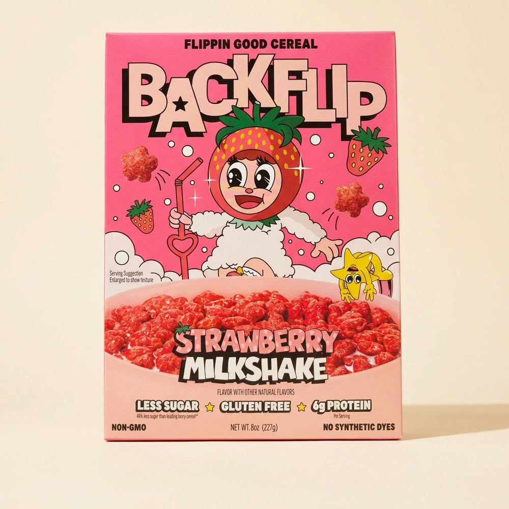 BackFlip Strawberry Milkshake · Cereal · 227 g · caja