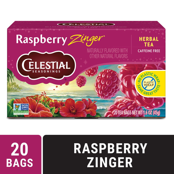 Celestial Seasonings Raspberry Zinger Herbal Tea · Salsa y sazonador · 20 pzas