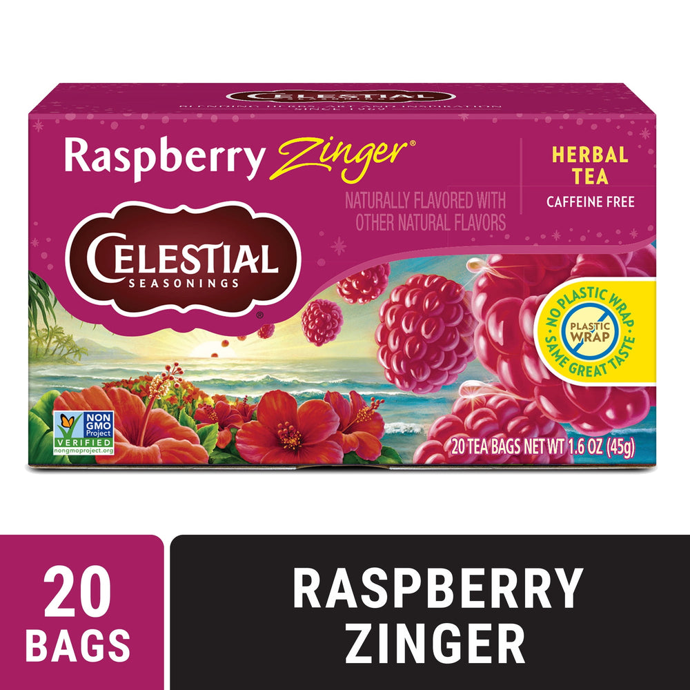 Celestial Seasonings Raspberry Zinger Herbal Tea · Salsa y sazonador