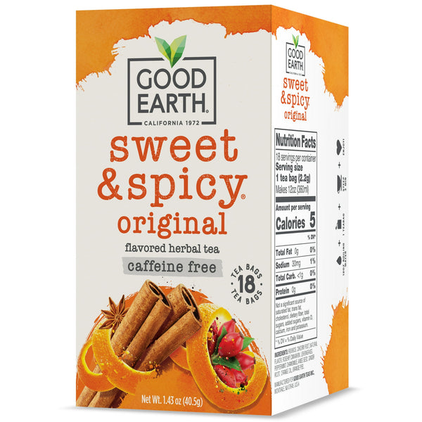 Good Earth Herbal & Black Tea Sweet & Spicy Caffeine Free · Té · 18 pzas
