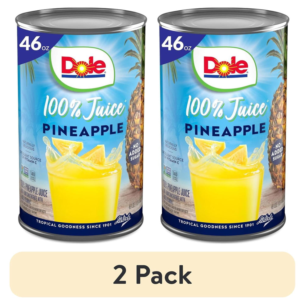 Dole All Natural 100% Pineapple Juice · Bebida · 2 latas de 1.3 kg