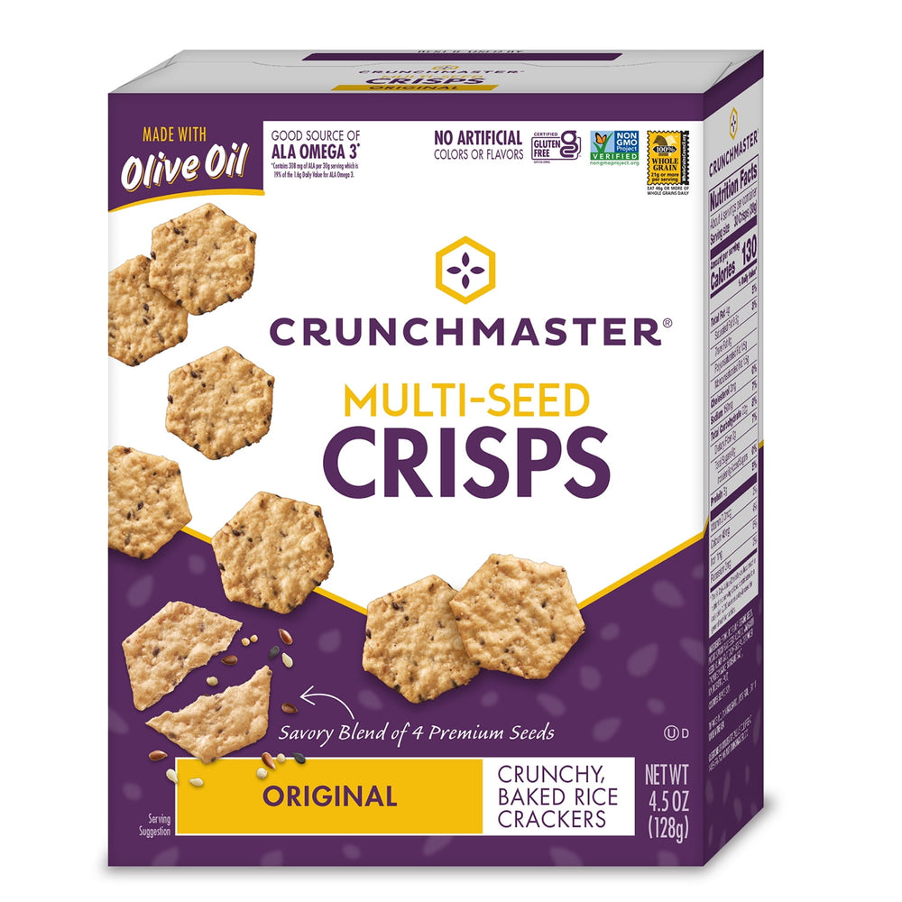 Crunchmaster Original Multi-Seed Crisps sin gluten · Galletas saladas · 128 g · bolsa