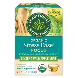 Traditional Medicinals Organic Stress Ease Focus Herbal · Té · 16 pzas