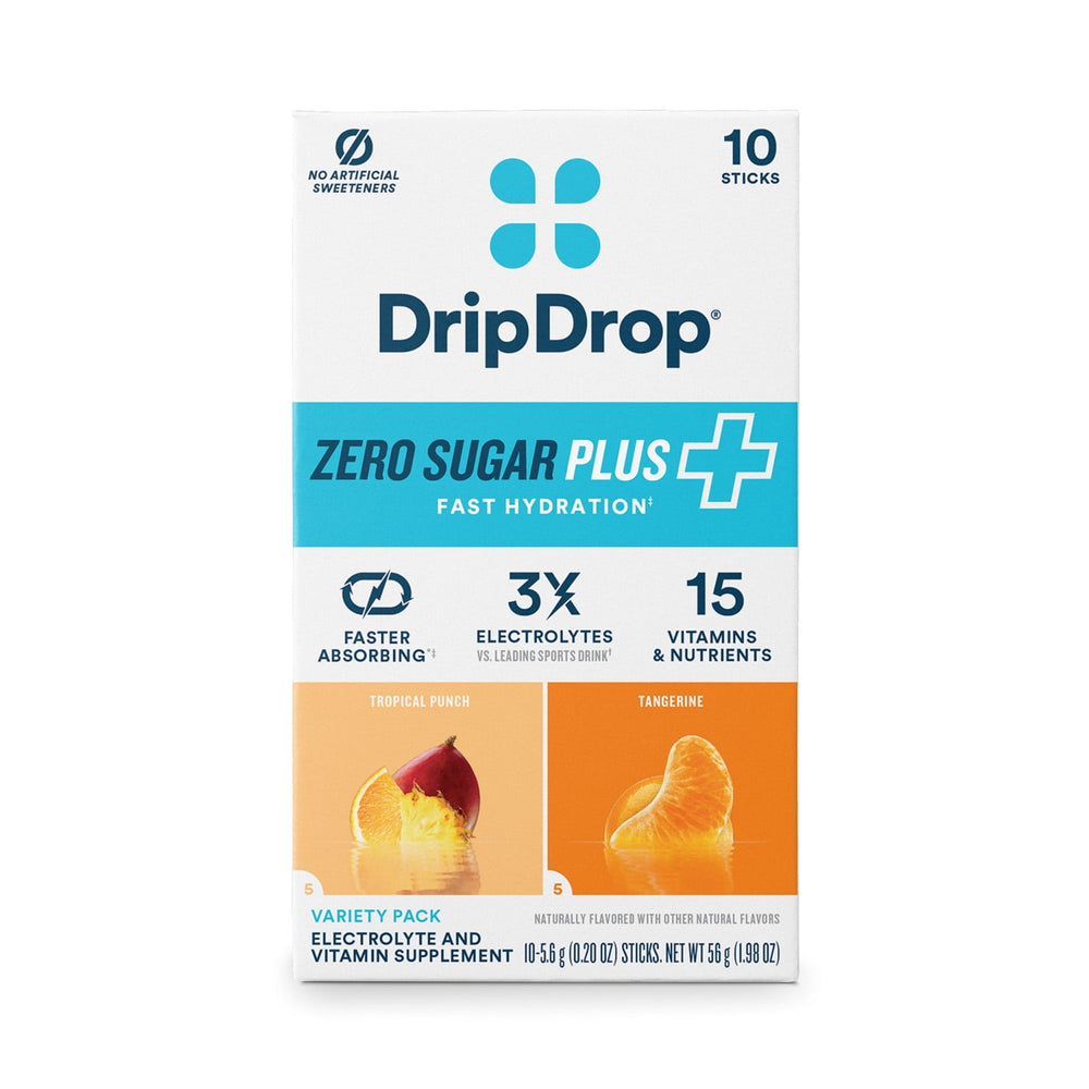 DripDrop Fast Hydration Zero Sugar - Tropical Punch and Tangerine · Polvo para agua · 10 pzas