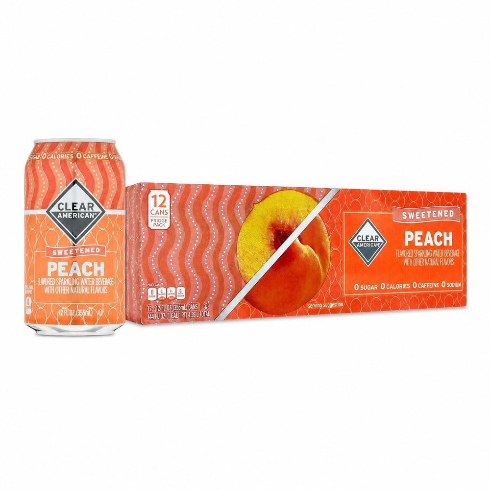 Clear American Golden Peach Water · Agua mineral · 12 pack de 355 ml
