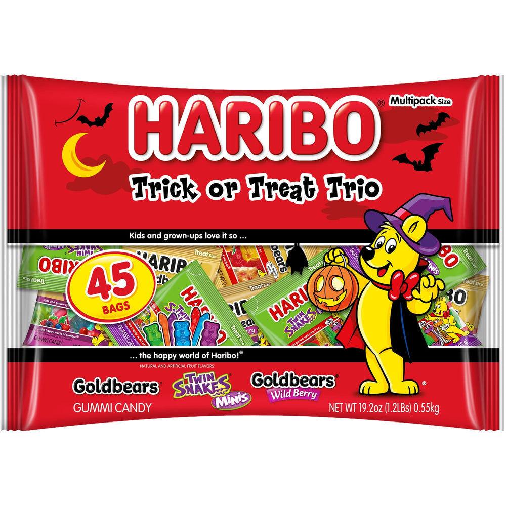 HARIBO Trick or Treat Trio Halloween Mini · Gomitas · 45 pzas