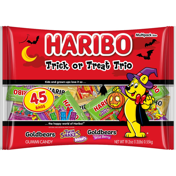 HARIBO Trick or Treat Trio Halloween Mini · Gomitas · 45 pzas