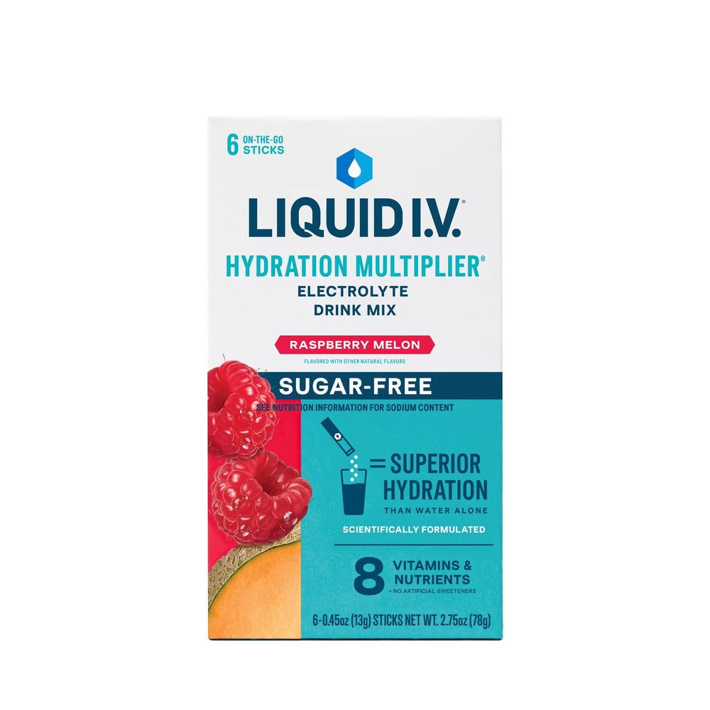 Liquid I.V.® Raspberry Melon Hydration Multiplier® sin azúcar · Polvo para agua · 6 pzas