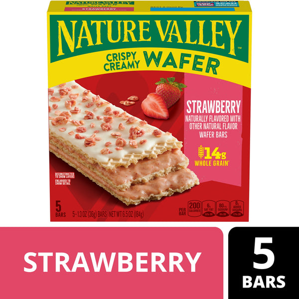 Nature Valley Creamy Wafer Strawberry · Galletas · 5 barras de 184 g