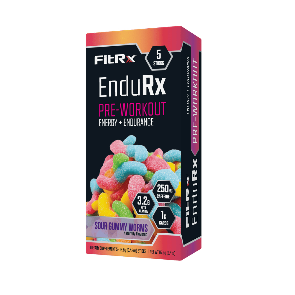 FitRx EnduRx Sour Gummy Worm Pre-Workout Powder – · Gomitas · 5 sobres de 3.2 g