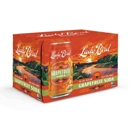 Lady Bird Grapefruit Soda Gluten-Free · Refresco · 6 pack