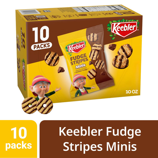 Keebler Fudge Stripes Minis Original Coated in Keebler · Galletas · 10 pzas de 283 g
