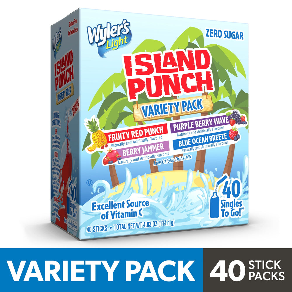 Wyler's Light Island Punch Variety Pack Fruity Red Punch · Polvo para agua · 40 pzas