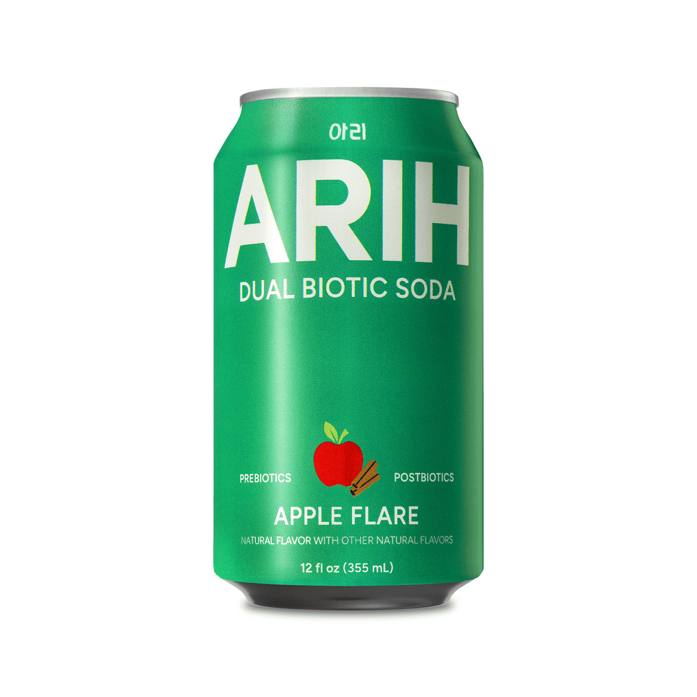 ARIH Dual Biotic Soda Functional Prebiotic and Postbiotic Apple Flare · Refresco · 355 ml